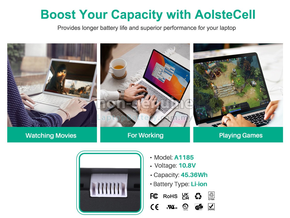 Apple MacBook 13 inch A1185 replacement battery