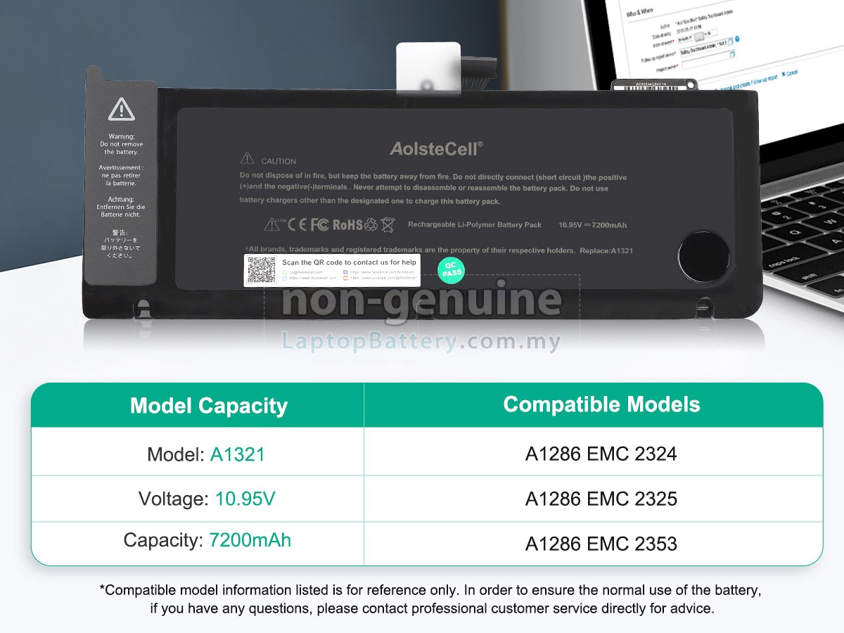 Apple MacBook Pro 15_ MB986*/A replacement battery