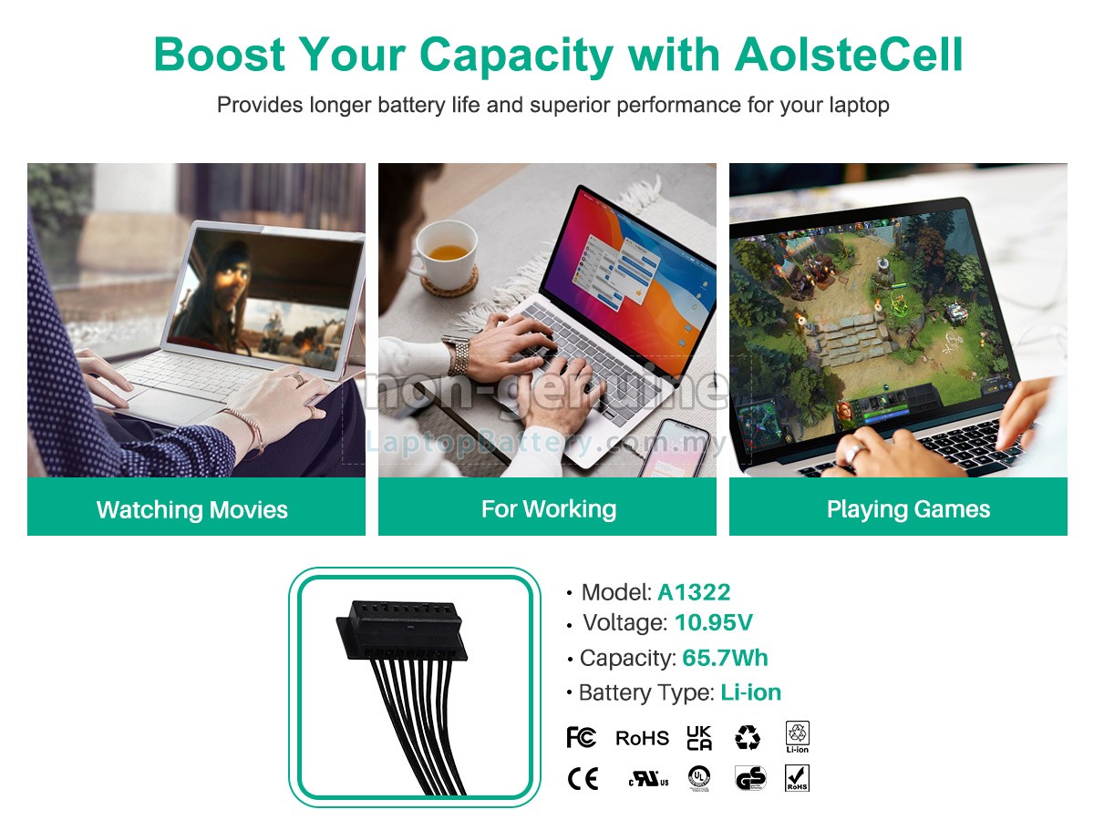 Apple MacBook Pro 13_ MB990*/A replacement battery