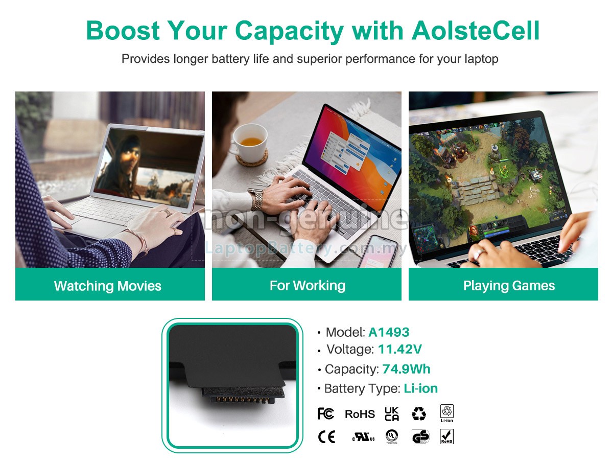 Apple MacBook Pro 13.3 inch Retina MGX92LL/A replacement battery