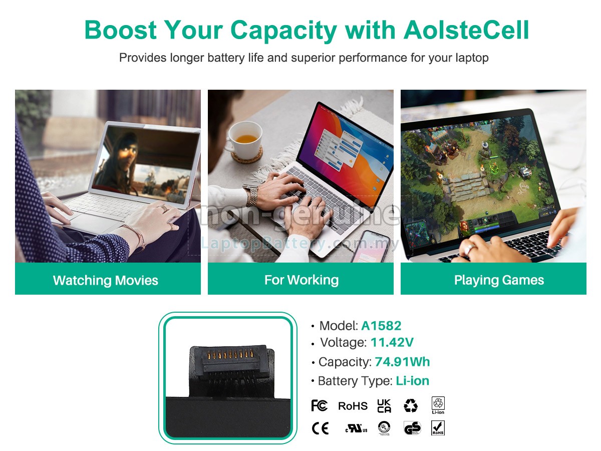 Apple MacBook Pro 13.3 inch Retina MF843LL/A replacement battery