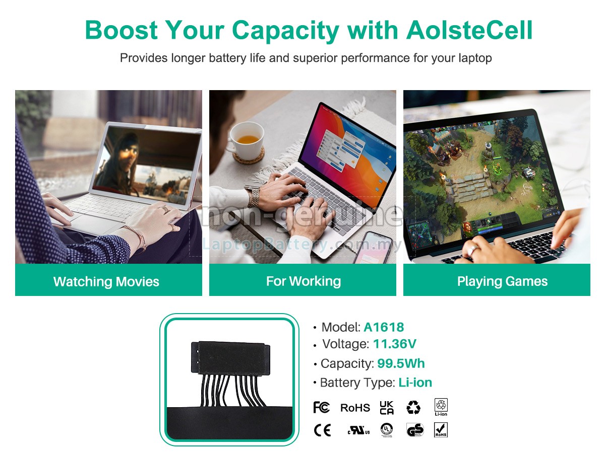 Apple MacBook Pro 15.4 inch Retina MJLQ2LL/A replacement battery