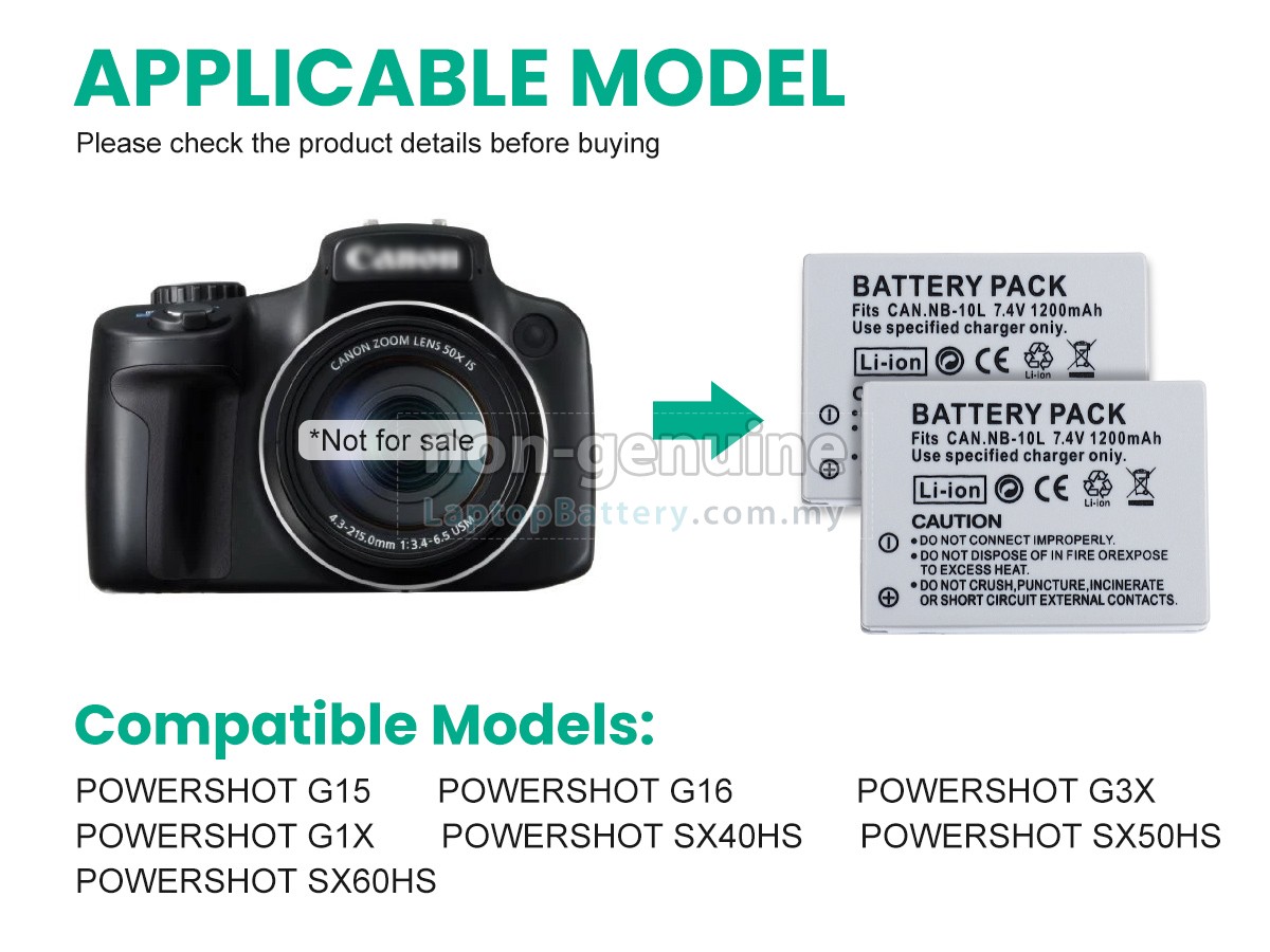 Canon POWERSHOT SX50HS replacement battery