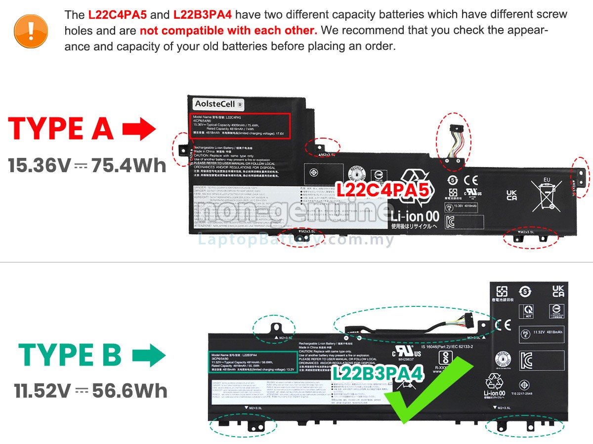 Lenovo IdeaPad SLIM 5 16IAH8-83BG003HHH replacement battery