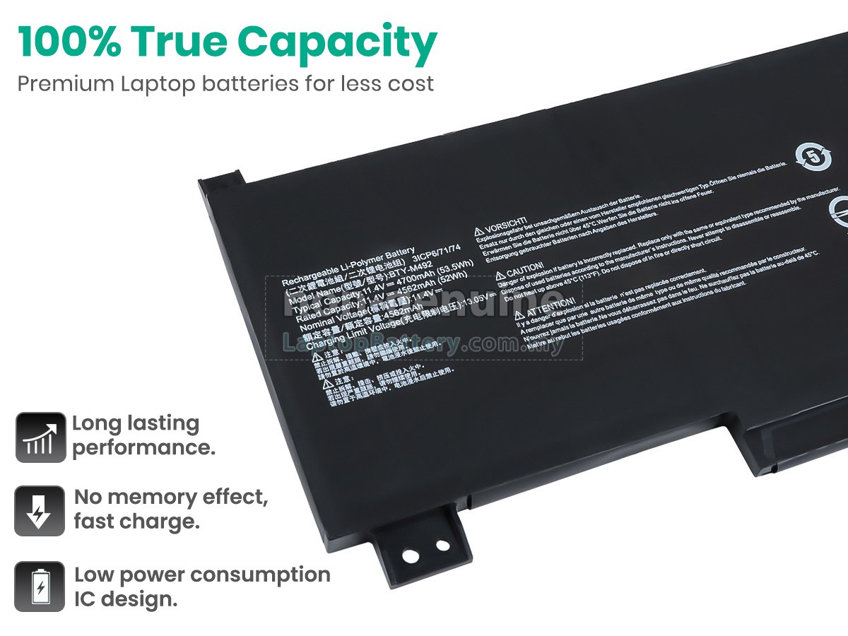 MSI PRESTIGE 14 A12UC-066PT replacement battery