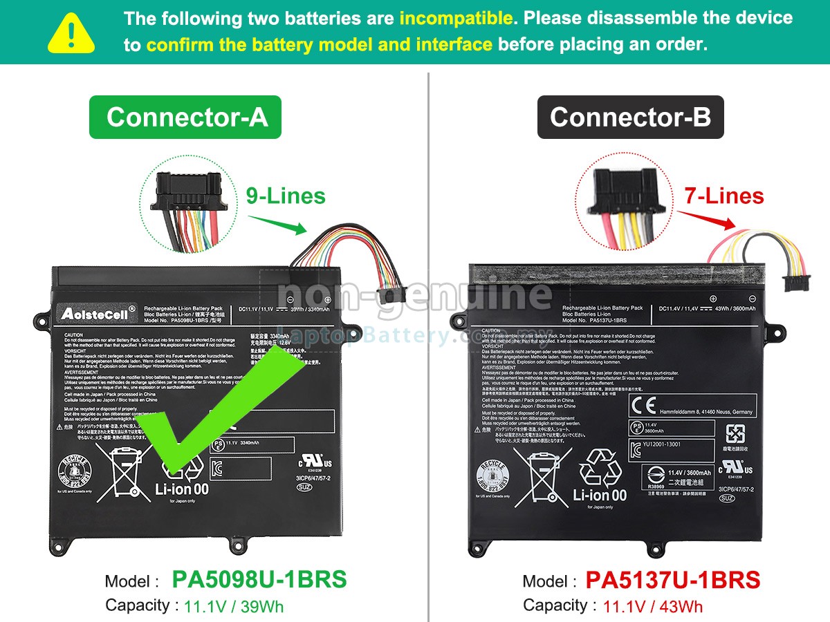 Toshiba Portege Z10T-A1102L replacement battery