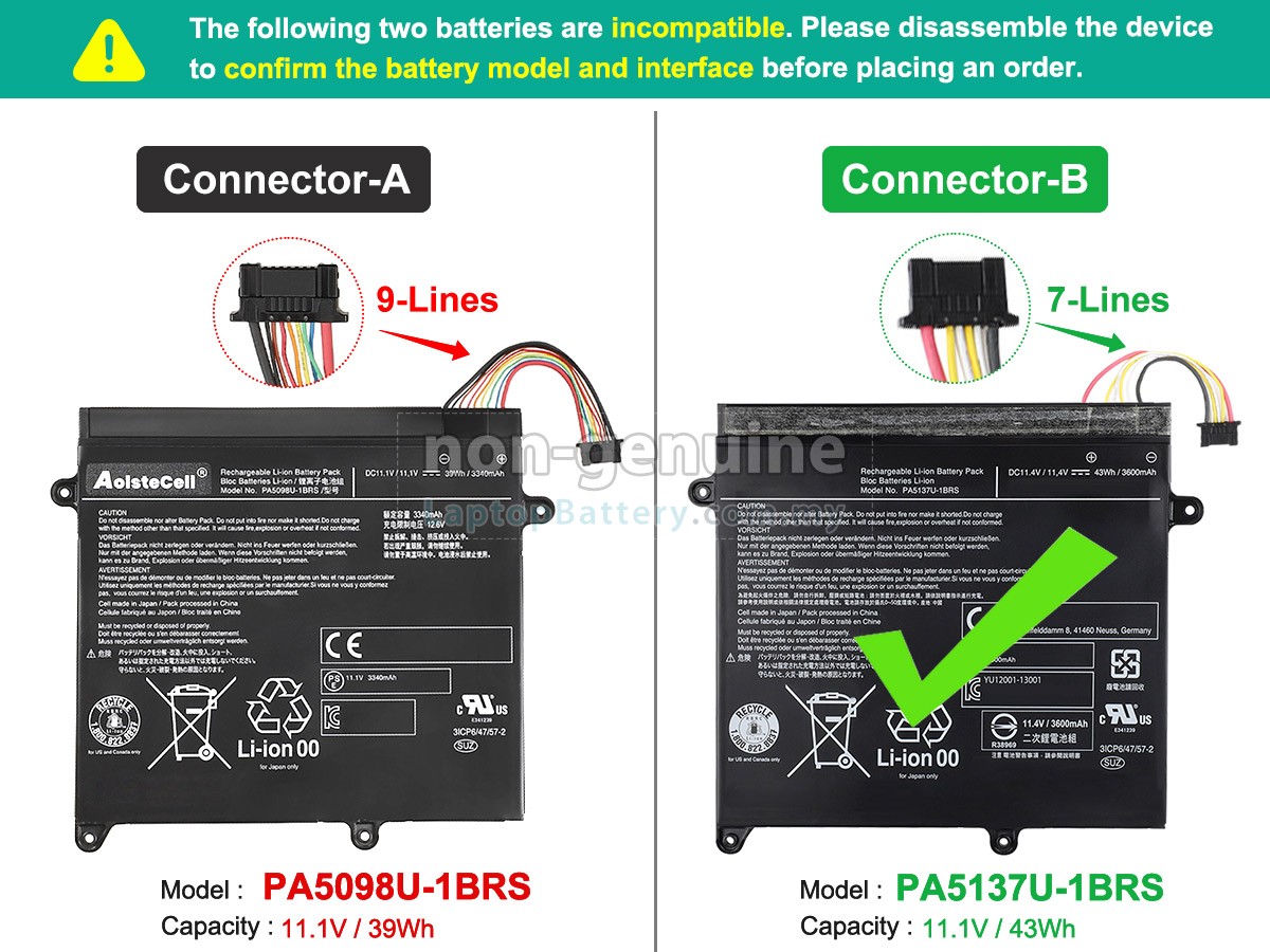 Toshiba Portege Z10T-A1102L replacement battery